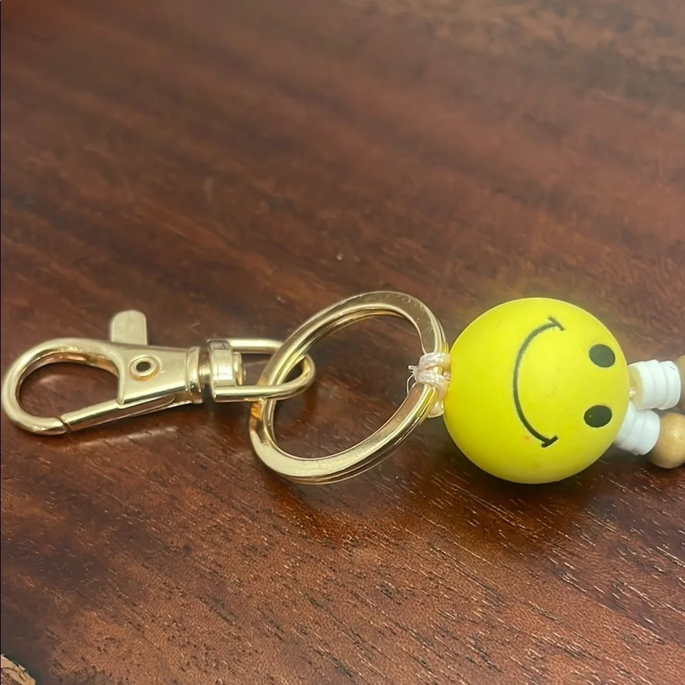 Smiley Beaded Keychain for Kids